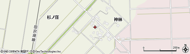 秋田県大仙市長野神林155周辺の地図
