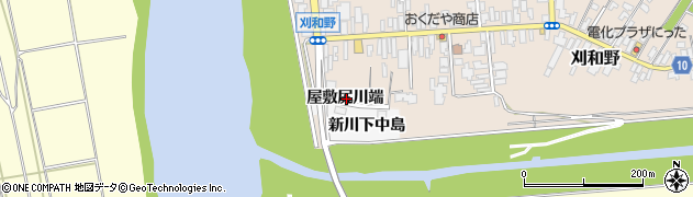 秋田県大仙市刈和野屋敷尻川端周辺の地図