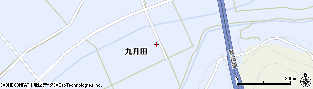 秋田県大仙市九升田（家ノ下）周辺の地図