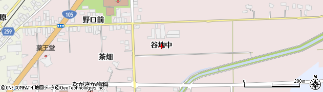 秋田県大仙市北長野（谷地中）周辺の地図