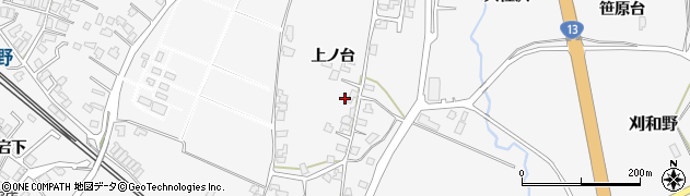 秋田県大仙市刈和野（上ノ台）周辺の地図