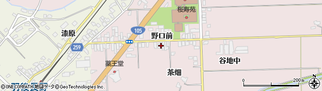 秋田県大仙市北長野茶畑44周辺の地図