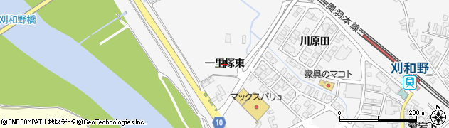 秋田県大仙市刈和野（一里塚東）周辺の地図