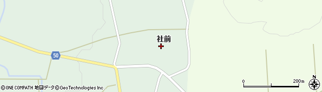 秋田県大仙市栗沢社前周辺の地図