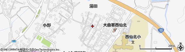 秋田県大仙市刈和野上ノ台荒屋敷121周辺の地図