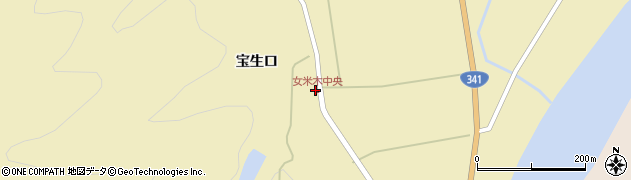 秋田県秋田市雄和女米木（宝生口）周辺の地図
