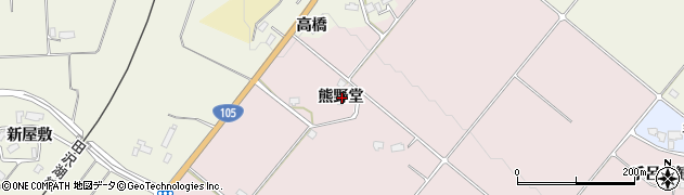 秋田県大仙市北長野熊野堂周辺の地図