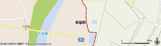 秋田県仙北市角館町下延（東川原）周辺の地図