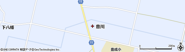 秋田県大仙市豊川周辺の地図