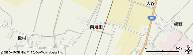 秋田県大仙市上鴬野向飛田周辺の地図
