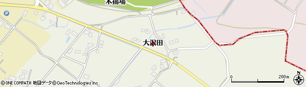 秋田県大仙市上鴬野（大沢田）周辺の地図