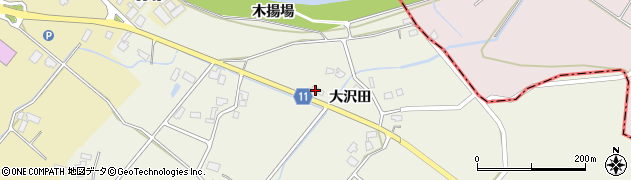 秋田県大仙市上鴬野（小沢田）周辺の地図