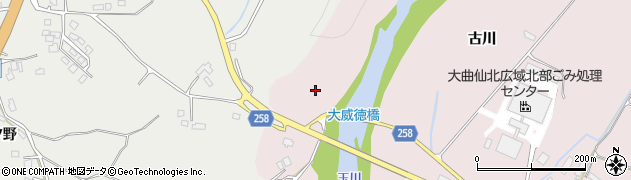 秋田県仙北市角館町薗田（大威徳）周辺の地図