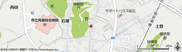 秋田県仙北市角館町岩瀬164周辺の地図