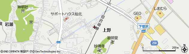 秋田県仙北市角館町上野10周辺の地図