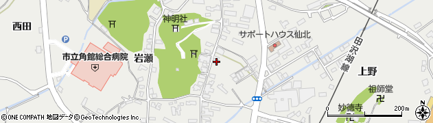 秋田県仙北市角館町岩瀬182周辺の地図