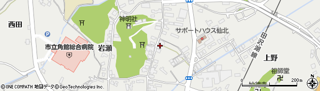 秋田県仙北市角館町岩瀬183周辺の地図