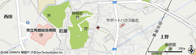 秋田県仙北市角館町岩瀬186周辺の地図
