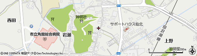 秋田県仙北市角館町岩瀬157周辺の地図