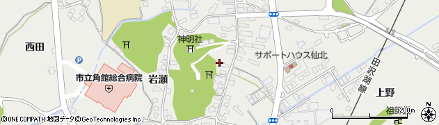 秋田県仙北市角館町岩瀬158周辺の地図