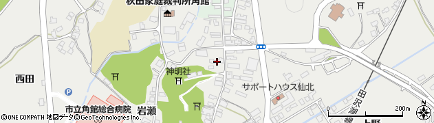 秋田県仙北市角館町岩瀬146周辺の地図