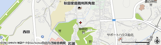 秋田県仙北市角館町岩瀬76周辺の地図