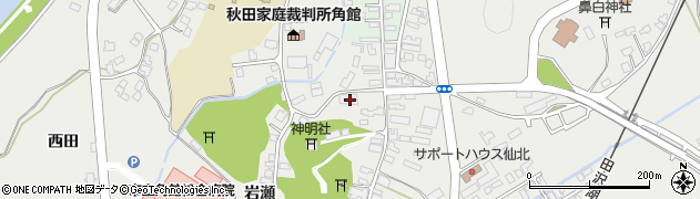 秋田県仙北市角館町岩瀬127周辺の地図