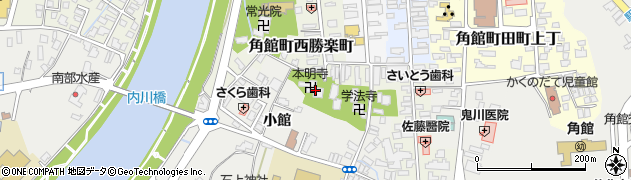 秋田県仙北市角館町西勝楽町61周辺の地図