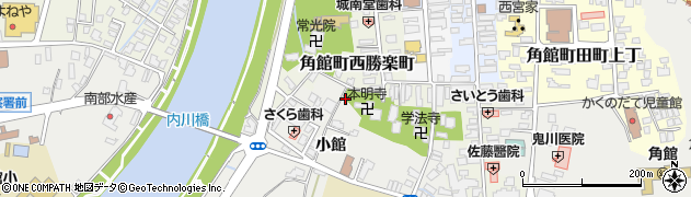 秋田県仙北市角館町西勝楽町12周辺の地図