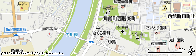 秋田県仙北市角館町西勝楽町52周辺の地図