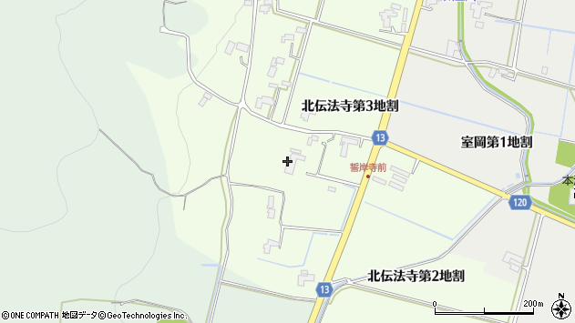 〒028-3624 岩手県紫波郡矢巾町北伝法寺の地図