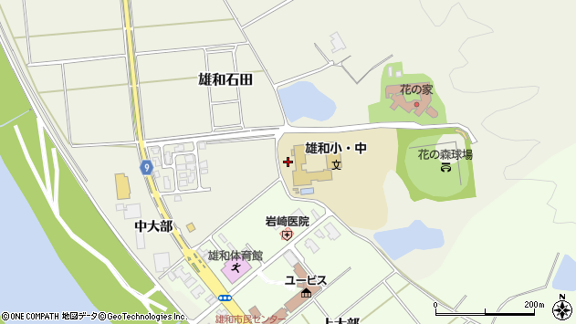 〒010-1222 秋田県秋田市雄和石田の地図