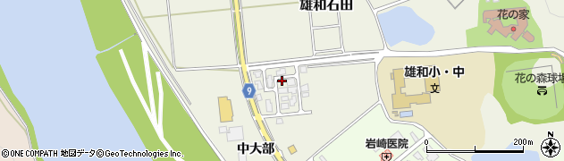 秋田県秋田市雄和石田中大部50-34周辺の地図