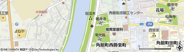 秋田県仙北市角館町（西北野）周辺の地図