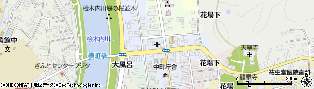 秋田県仙北市角館町横町周辺の地図