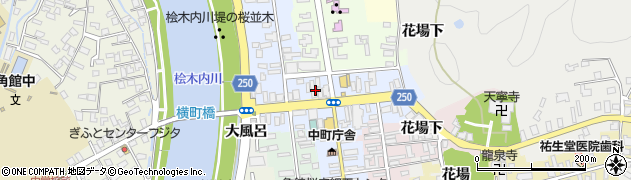 秋田県仙北市角館町横町周辺の地図