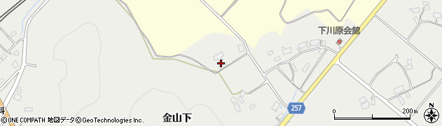 秋田県仙北市角館町（金山下）周辺の地図