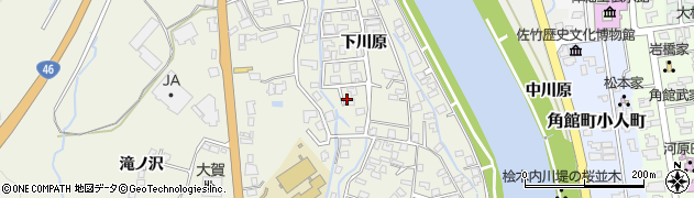 秋田県仙北市角館町小勝田（下川原）周辺の地図