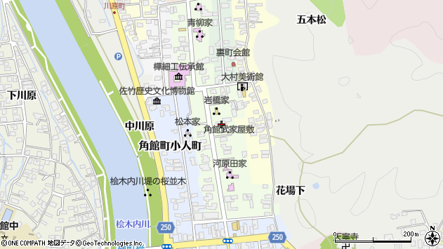〒014-0325 秋田県仙北市角館町東勝楽丁の地図
