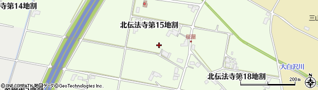 岩手県紫波郡矢巾町北伝法寺第１５地割周辺の地図