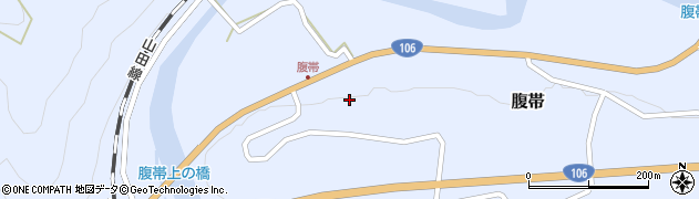 岩手県宮古市腹帯周辺の地図