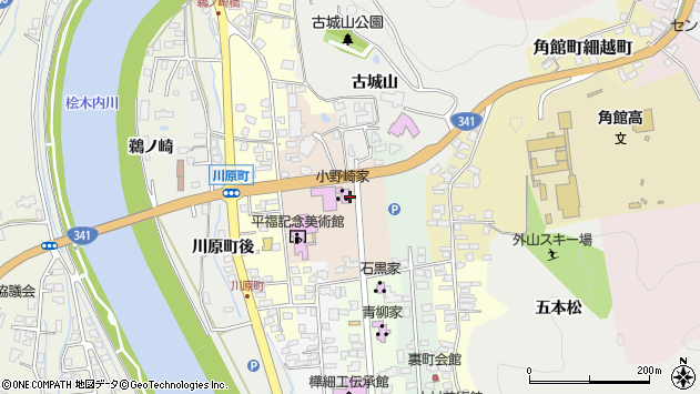 〒014-0334 秋田県仙北市角館町表町上丁の地図