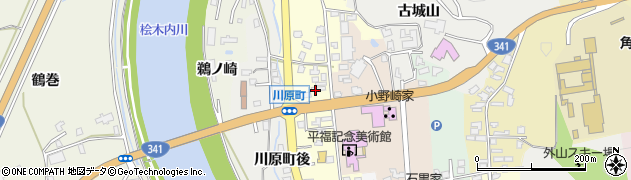 秋田県仙北市角館町川原町周辺の地図