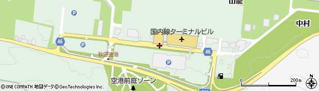 秋田空港ターミナル国際線出発口周辺の地図