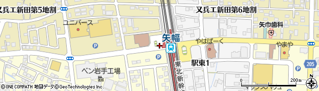 矢幅駅西口周辺の地図