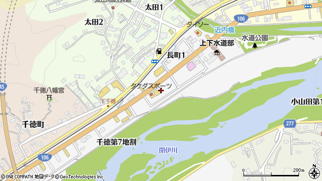 〒027-0053 岩手県宮古市長町の地図