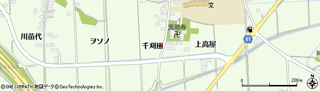 秋田県秋田市河辺戸島千刈田周辺の地図