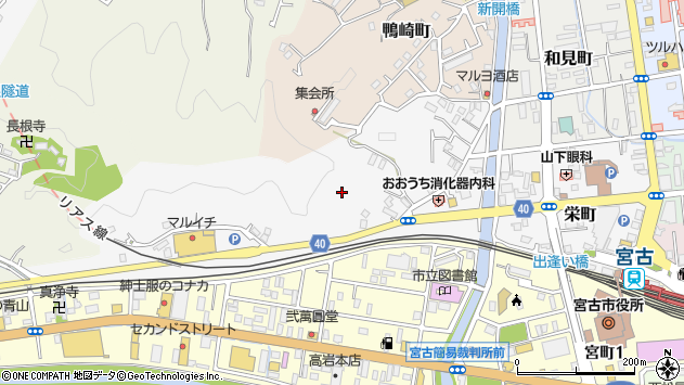 〒027-0077 岩手県宮古市舘合町の地図