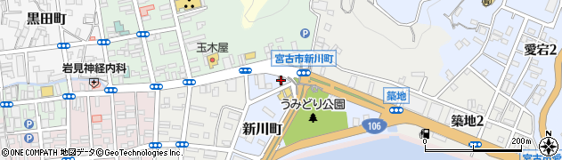 宮古新川町郵便局周辺の地図