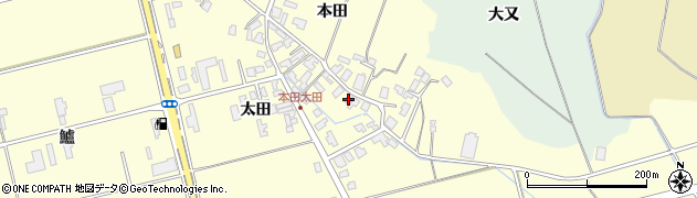秋田県秋田市雄和田草川本田142周辺の地図